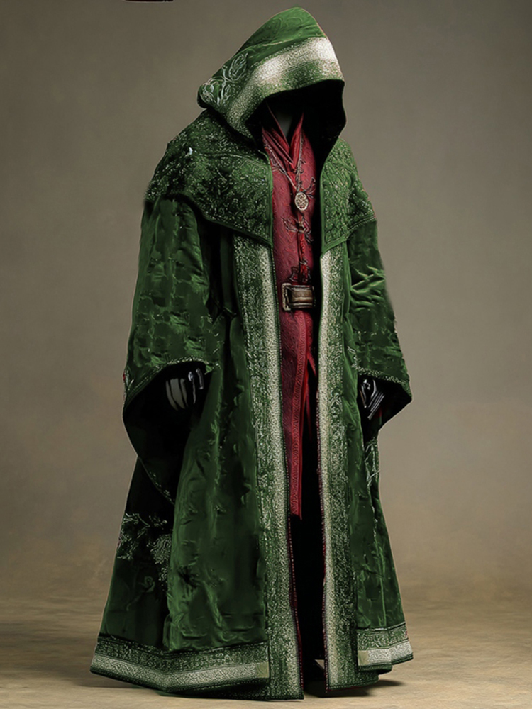 Men's Christmas Color Retro Hooded Cloak
