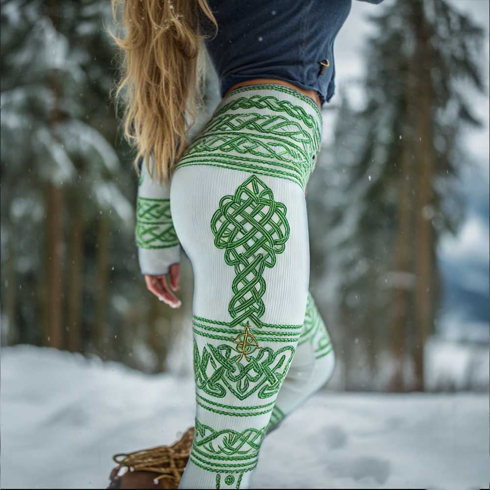 Viking Style Gold Celtic Knot Leggings