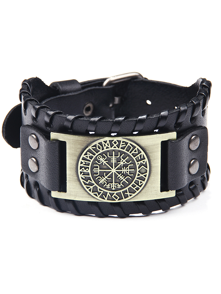 Men's Retro Viking Compass Vegvisir Bracelet