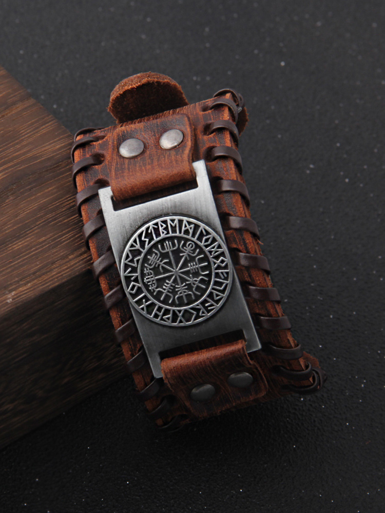 Men's Retro Viking Compass Vegvisir Bracelet