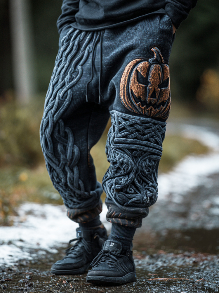 Halloween Pumpkin & Celtic Knot Art Men's Casual Pants