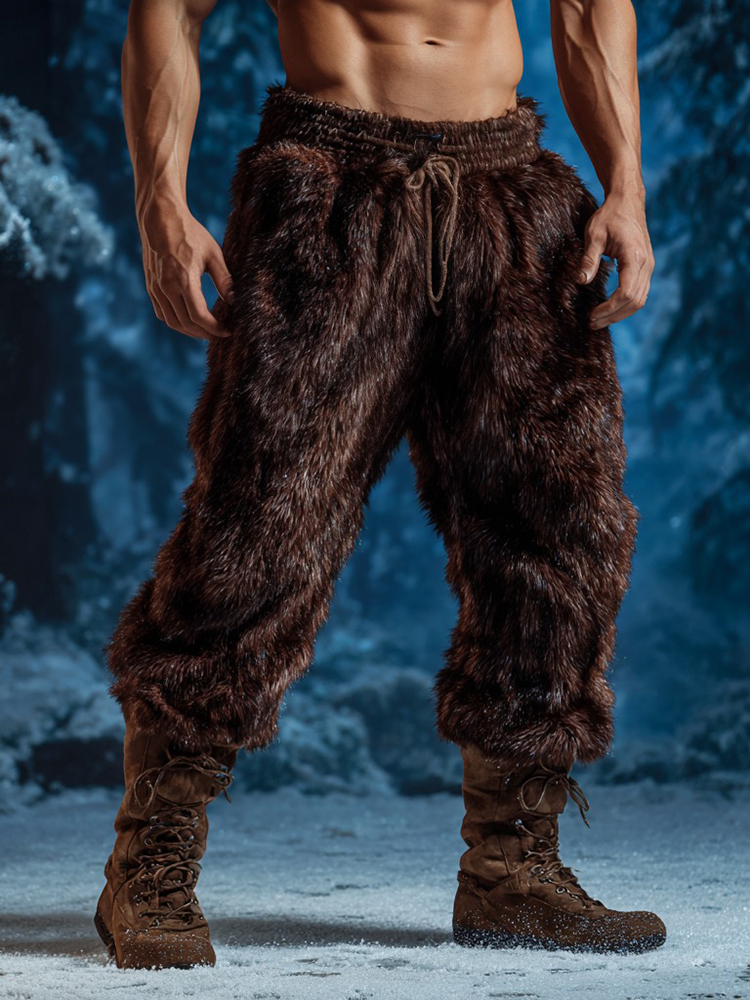 Men's Retro Plush Warm Pants