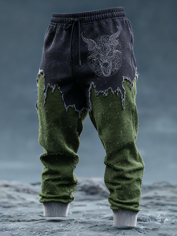 Men's Retro Torn Special Effect Casual Sports Long Pants