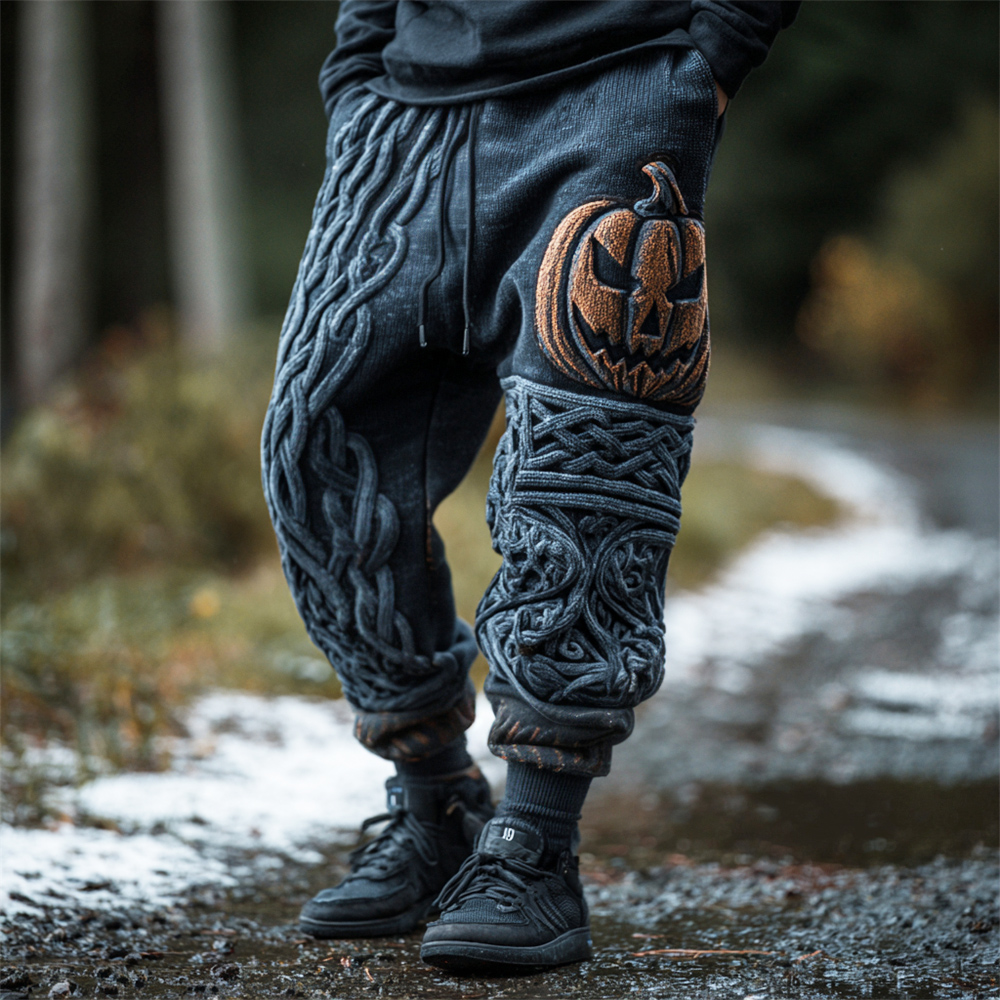 Halloween Pumpkin & Celtic Knot Art Men's Casual Pants