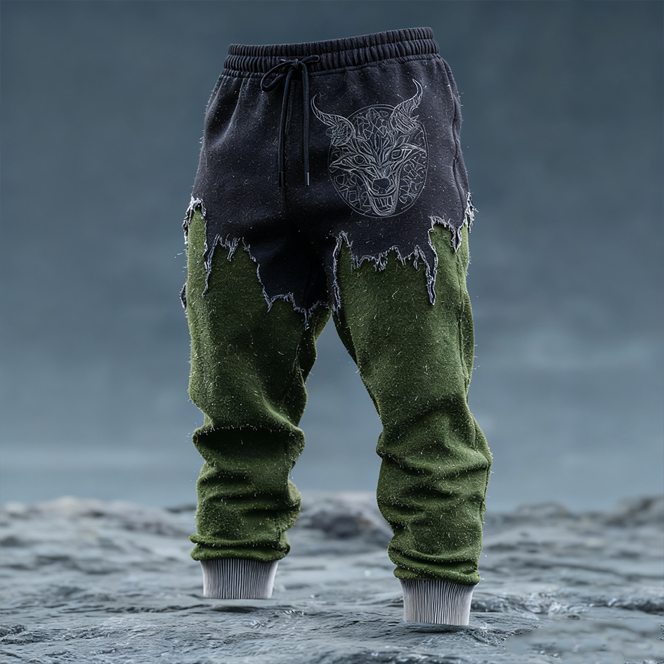 Men's Retro Torn Special Effect Casual Sports Long Pants