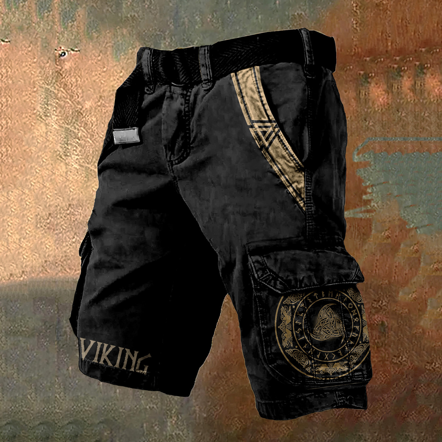 Vintage Viking Totem Graphics Men's Cargo Shorts