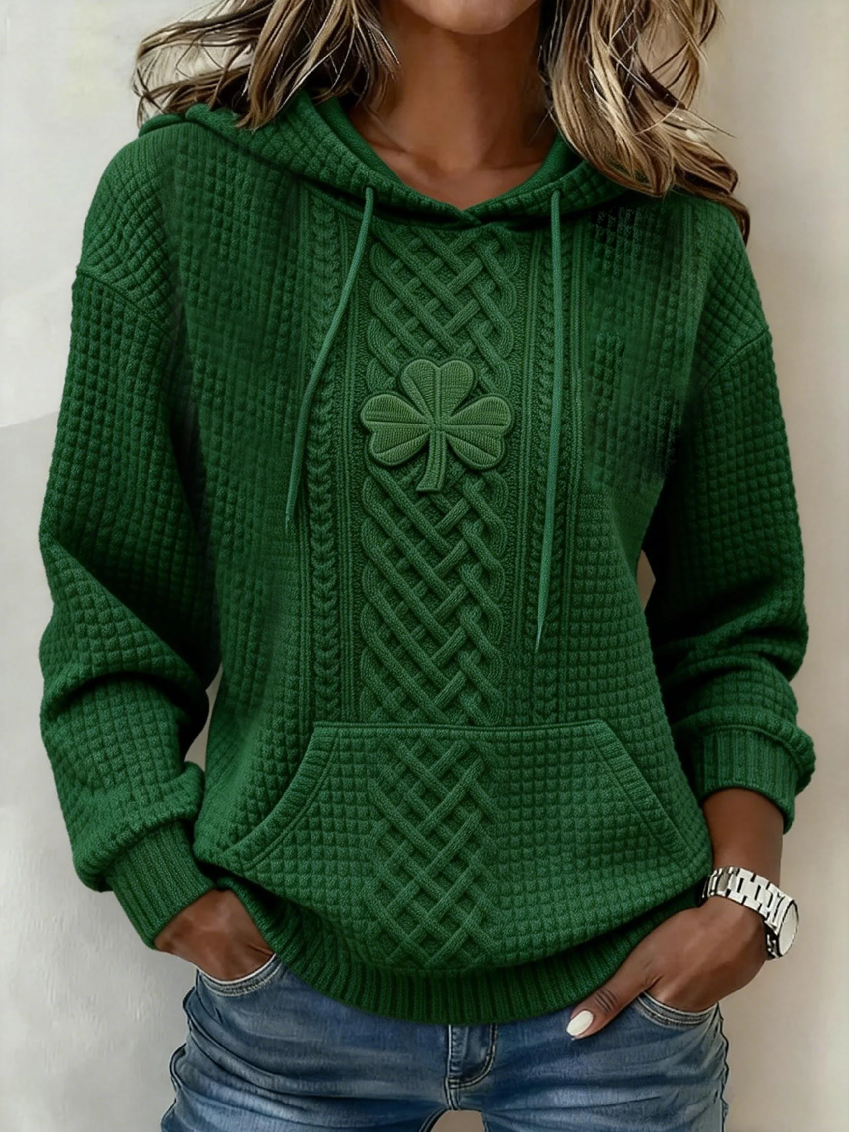 Women's St. Patrick's Day Shamrock Art Print Hoodie