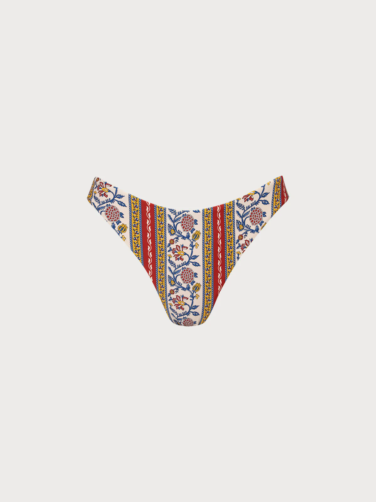 Burgundy Reversible Floral Bikini Bottom