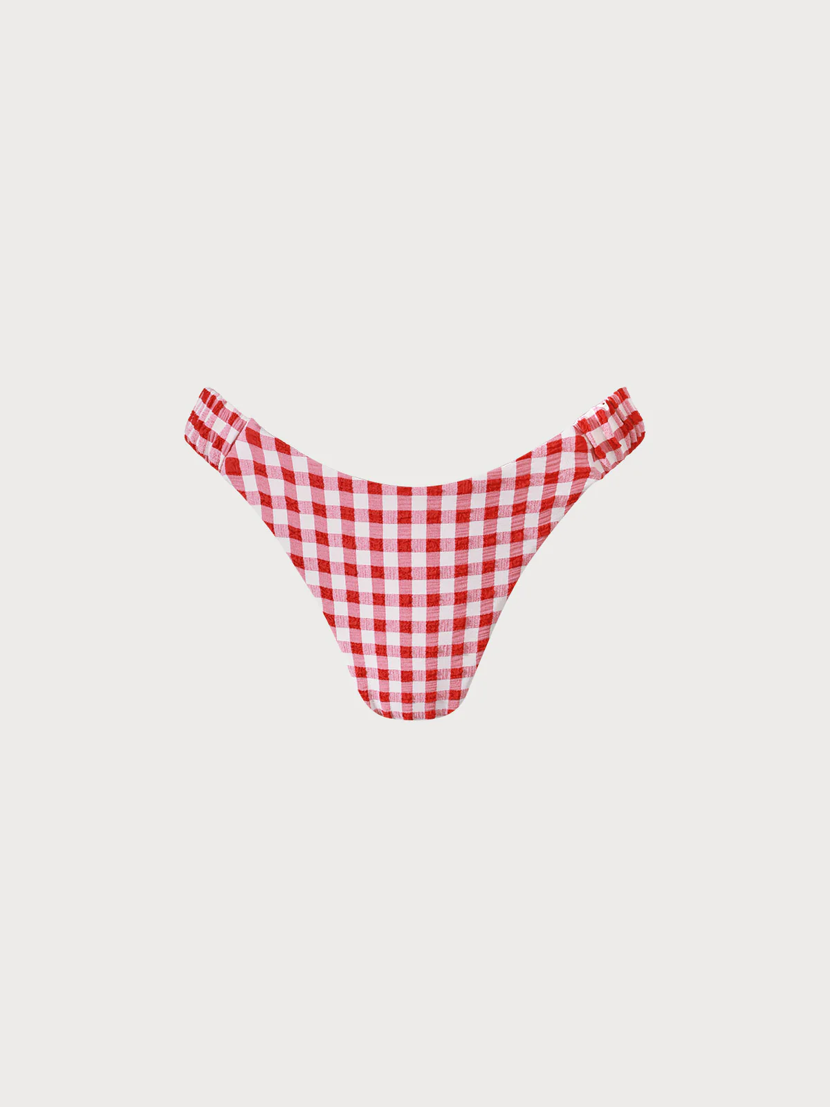 Red Plaid Ruched Bikini Bottom