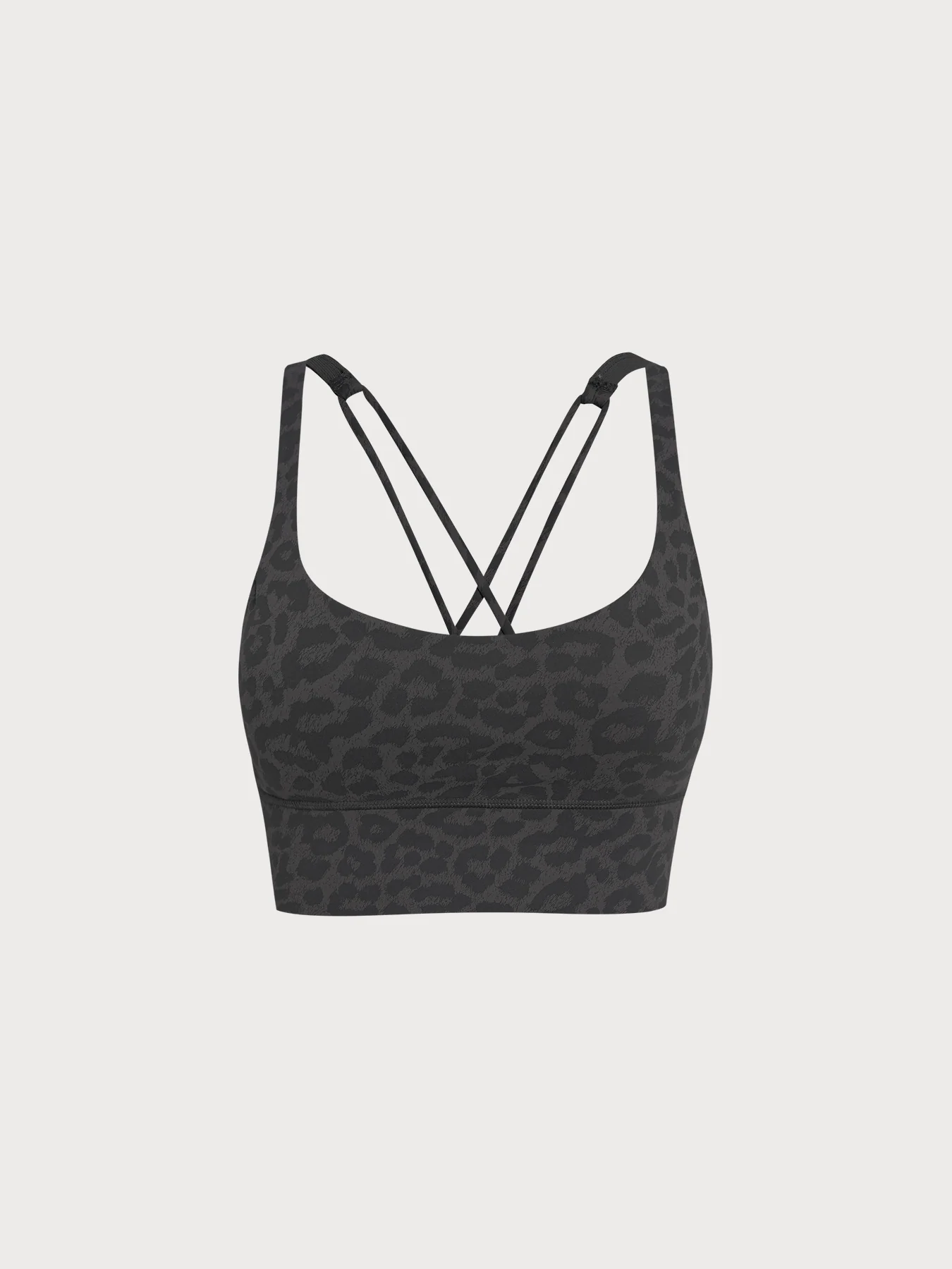 Grey Leopard X Cross Sports Bra-Light Support