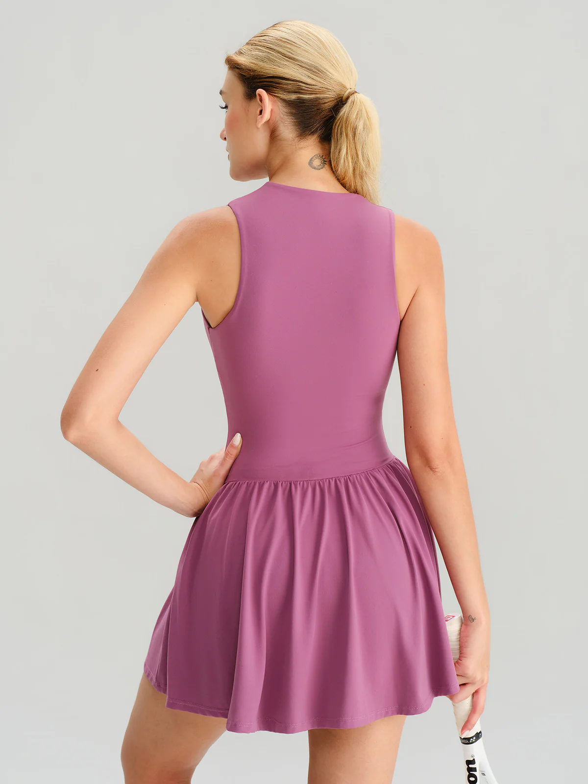 Purple Front Zip Line Sport Dress