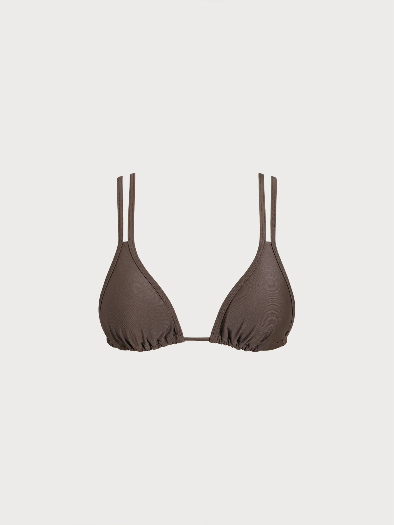 ECONYL® Dark Coffee Strappy Bikini Top