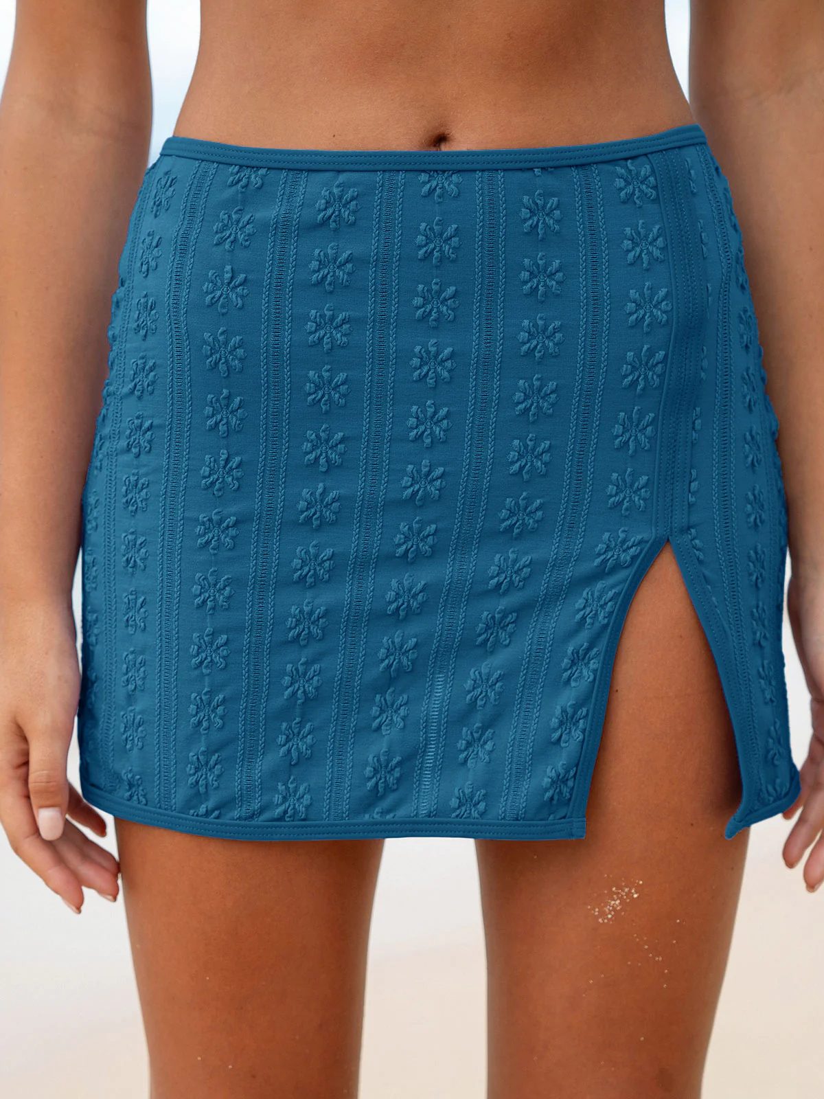 Blue Jacquard Cover-Up Skirt