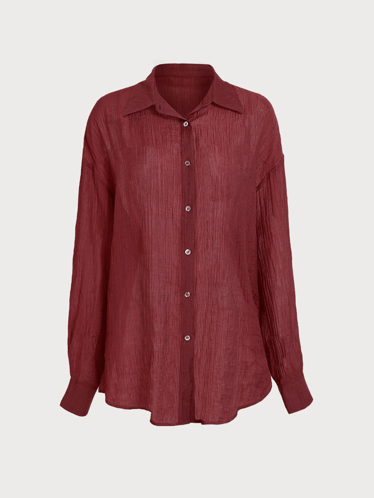 Wine Red Lyocell Cover Up Shirt