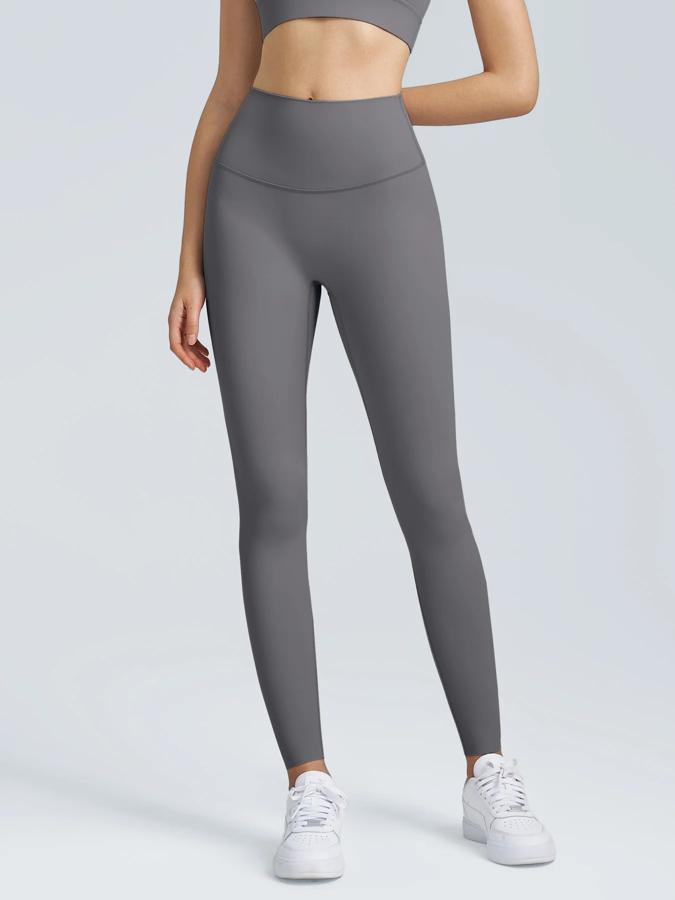 Gray High Waisted Leggings 24