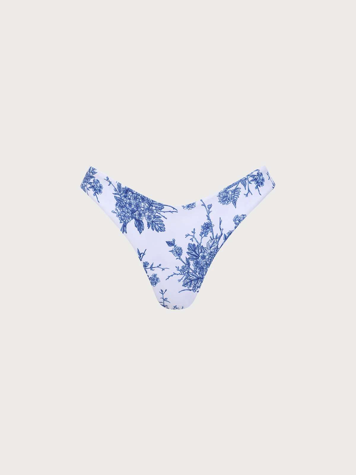 Blue Floral Full Coverage Bikini Bottom