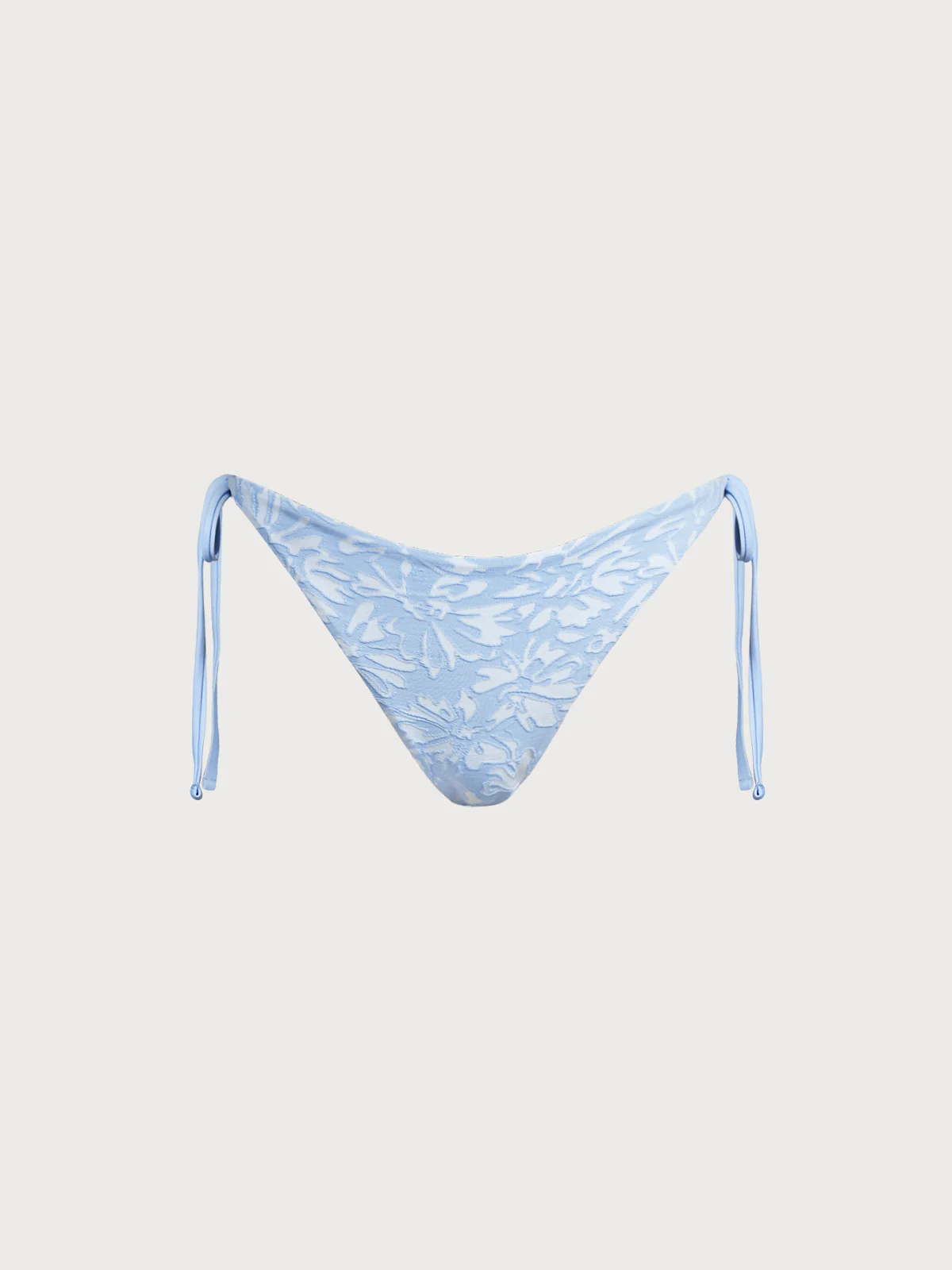 Light Blue Textured Tie Bikini Bottom