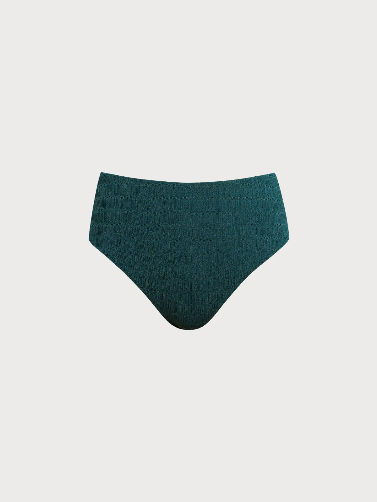 Dark Green Textured High-Waisted Surf Bottom