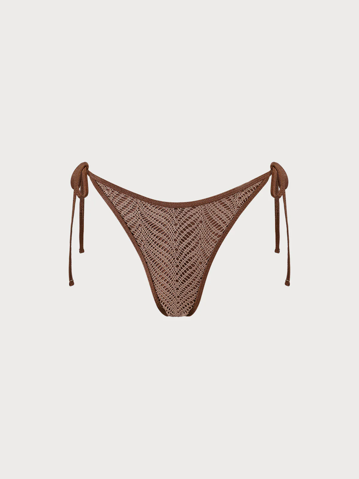 Brown Crochet Tie Bikini Bottom