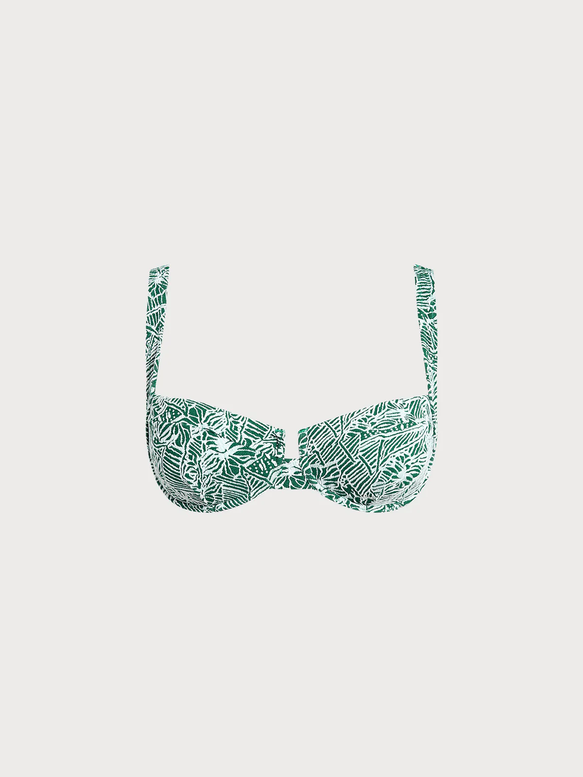 Green Textured Underwire Bikini Top