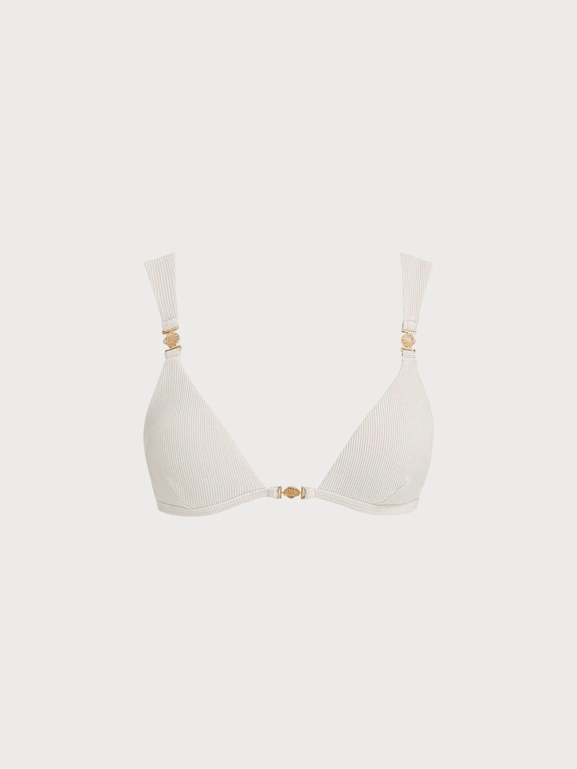 Off White Gold-Accented Bikini Top