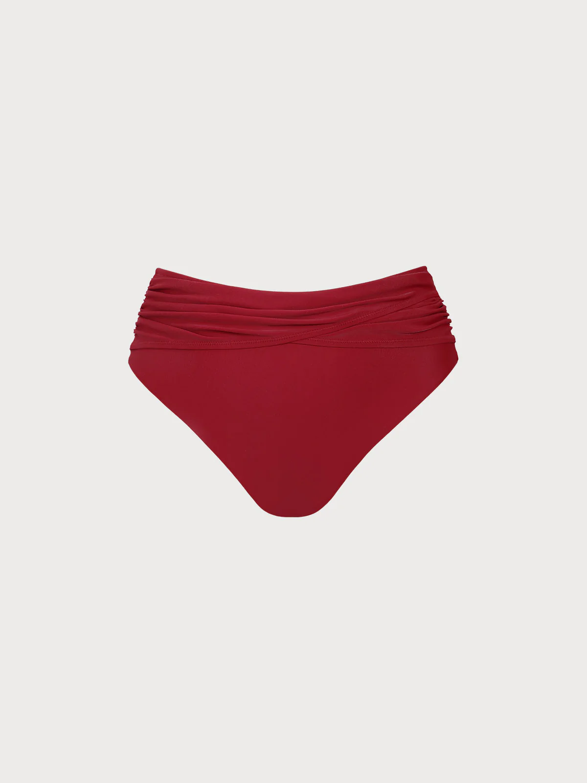 Red Ruched Plus Size Bikini Bottom
