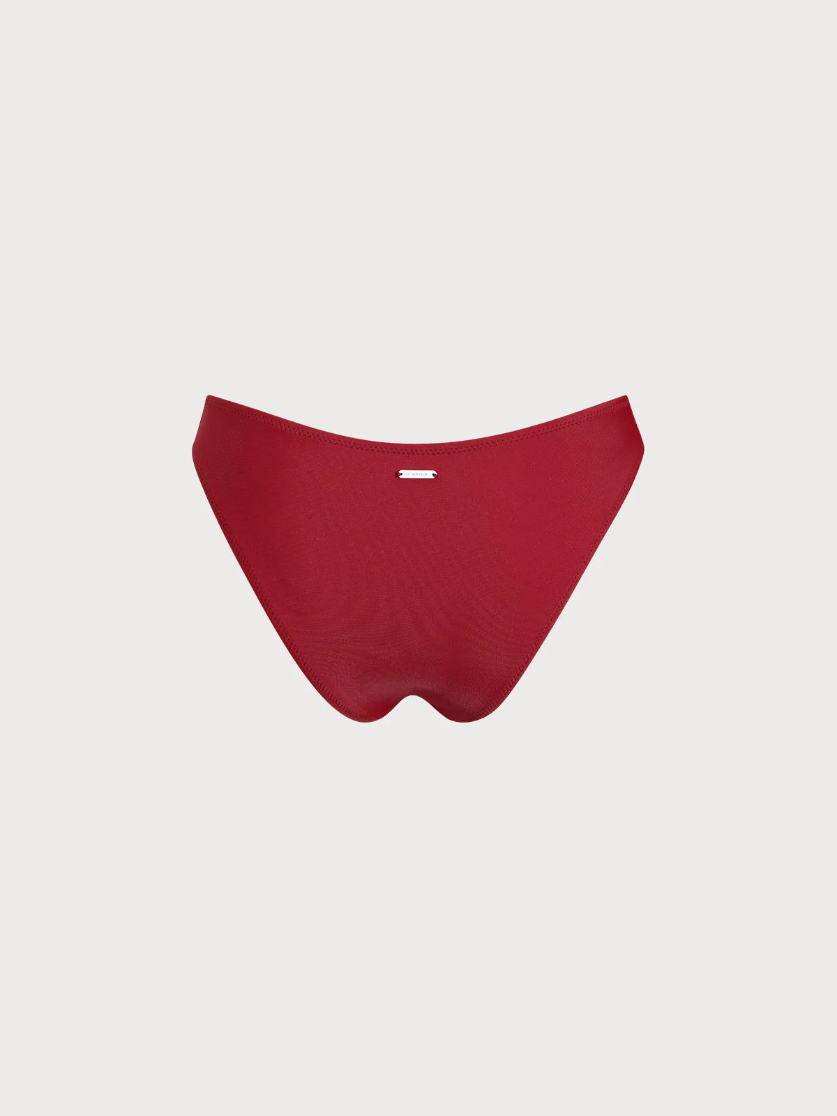 Red Solid Moderate Coverage Bikini Bottom