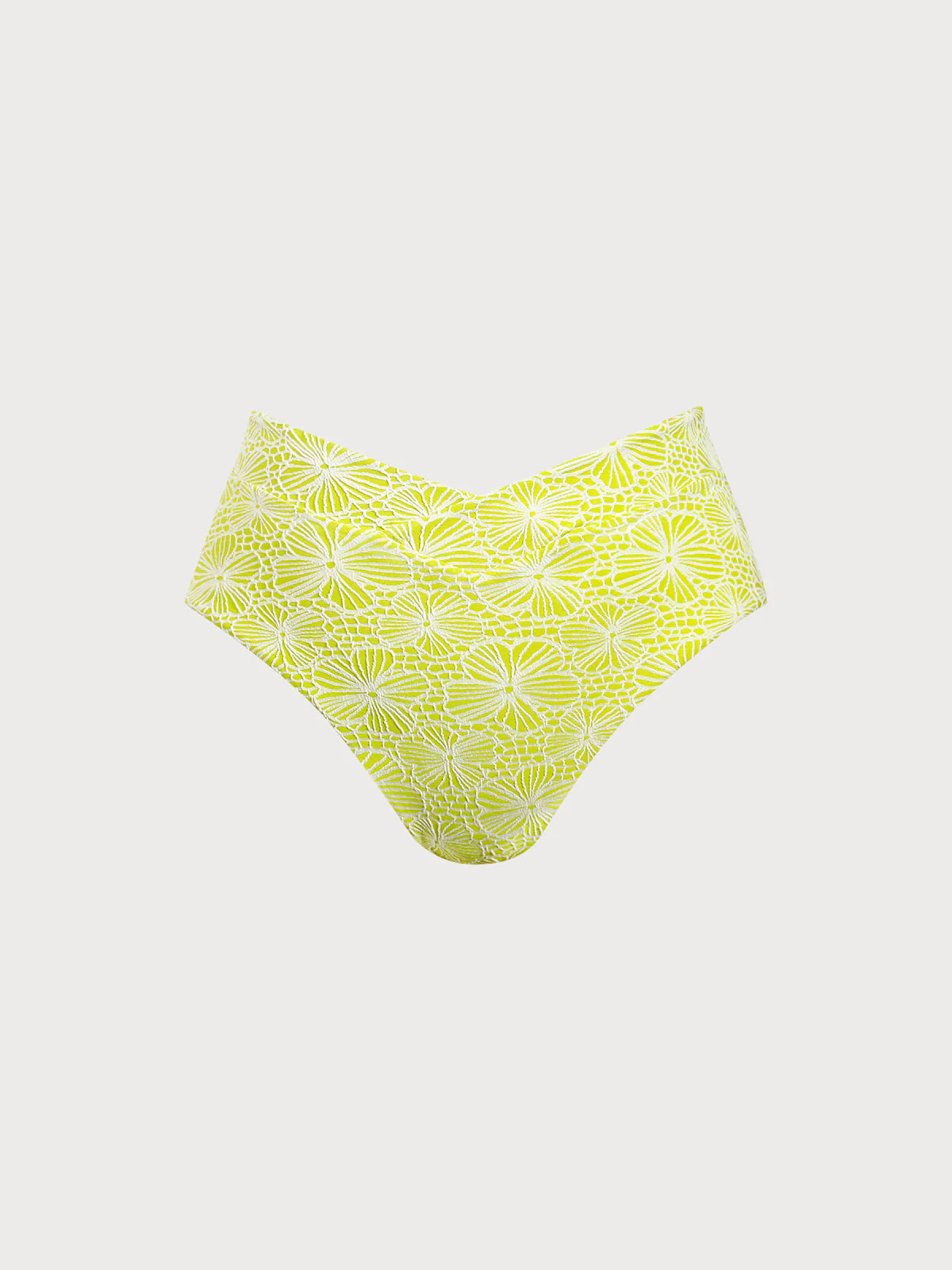 Light Green Jacquard V Cut Plus Size Bikini Bottom