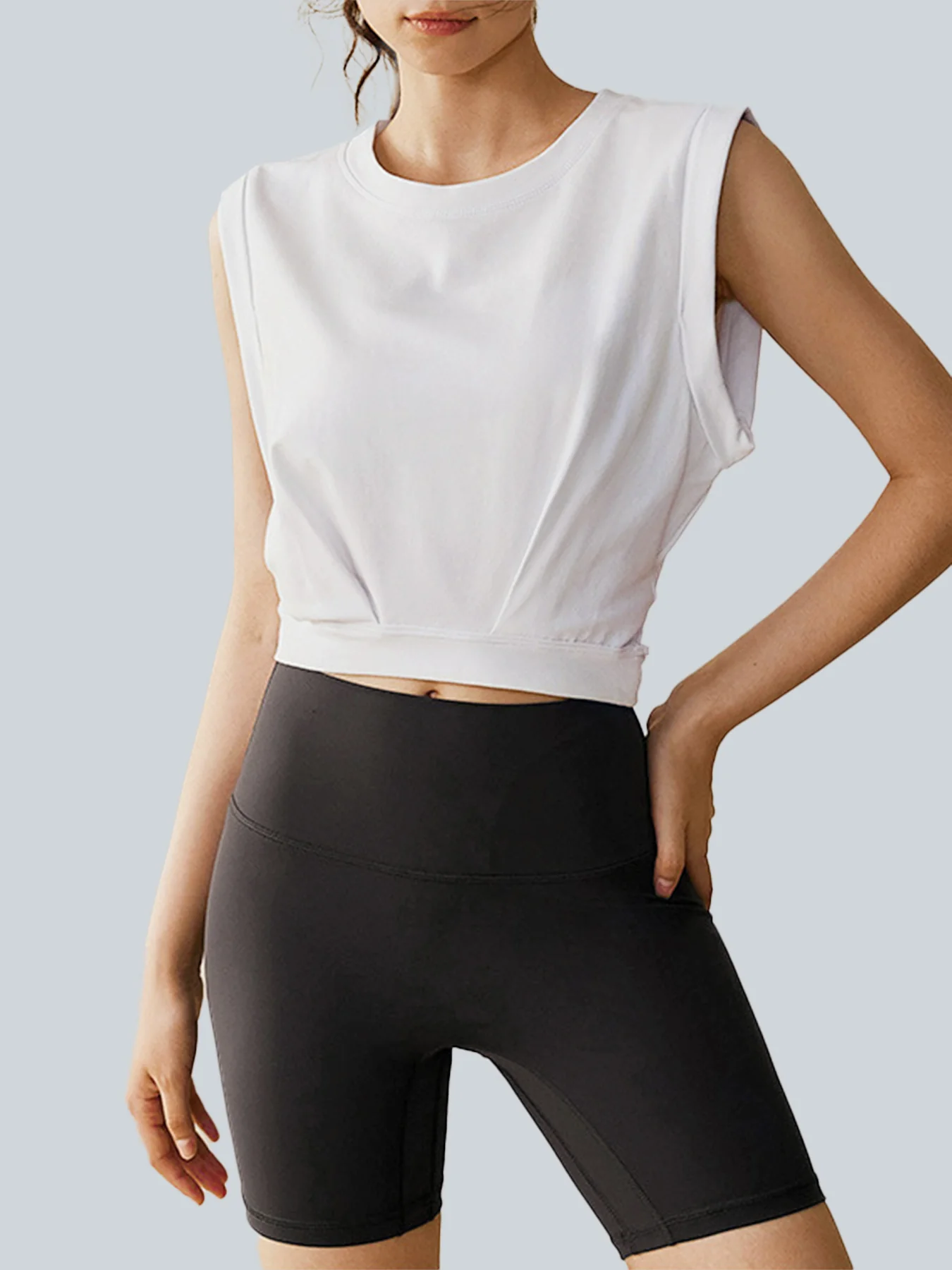 White Sleeveless Cotton Vest