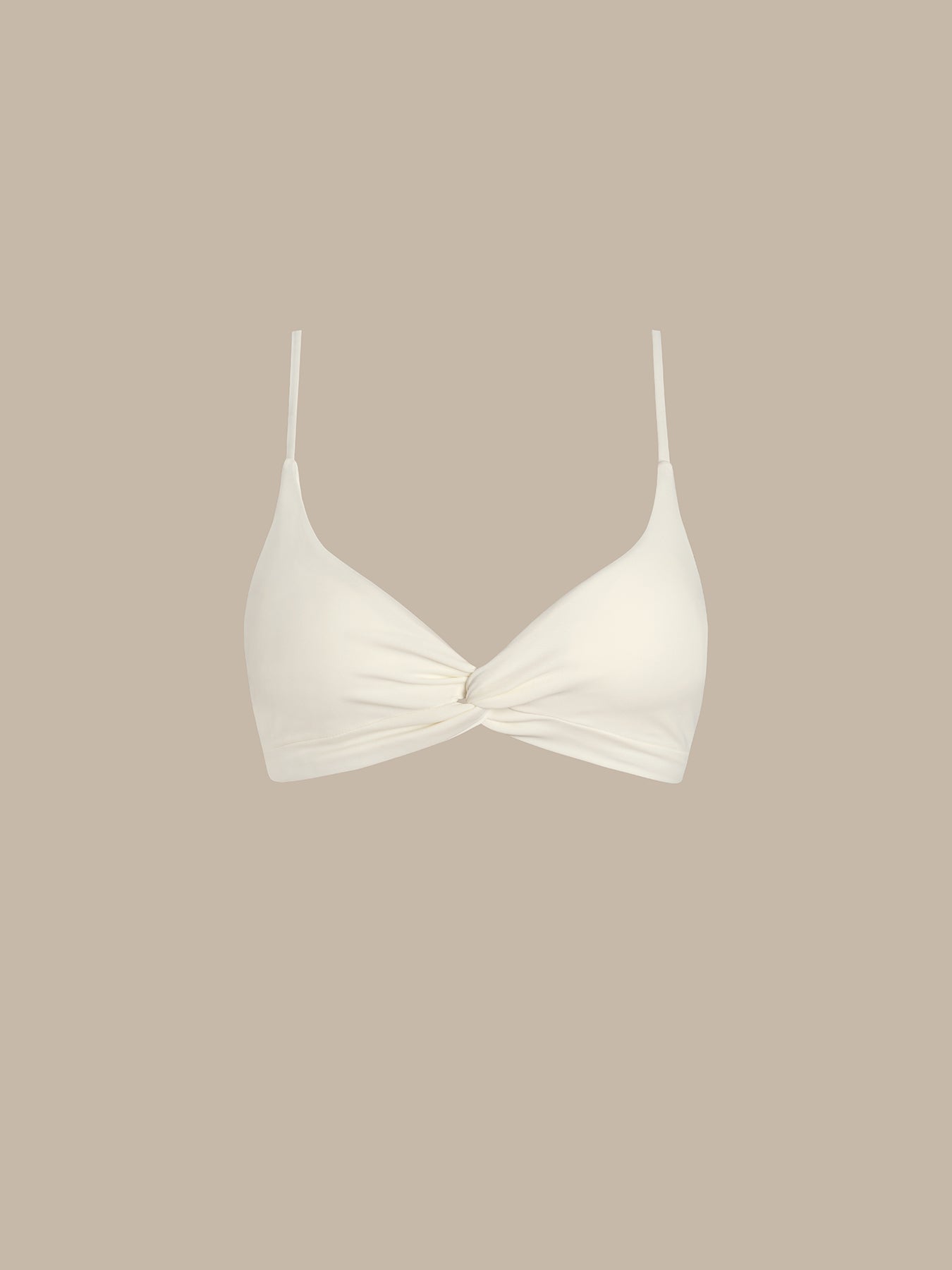 ECONYL® Off White Twist Bikini Top
