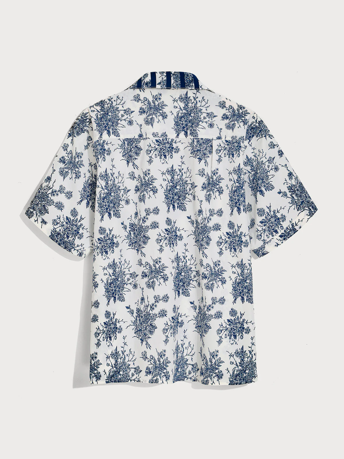 Men's Blue Floral Print Casual T-Shirt