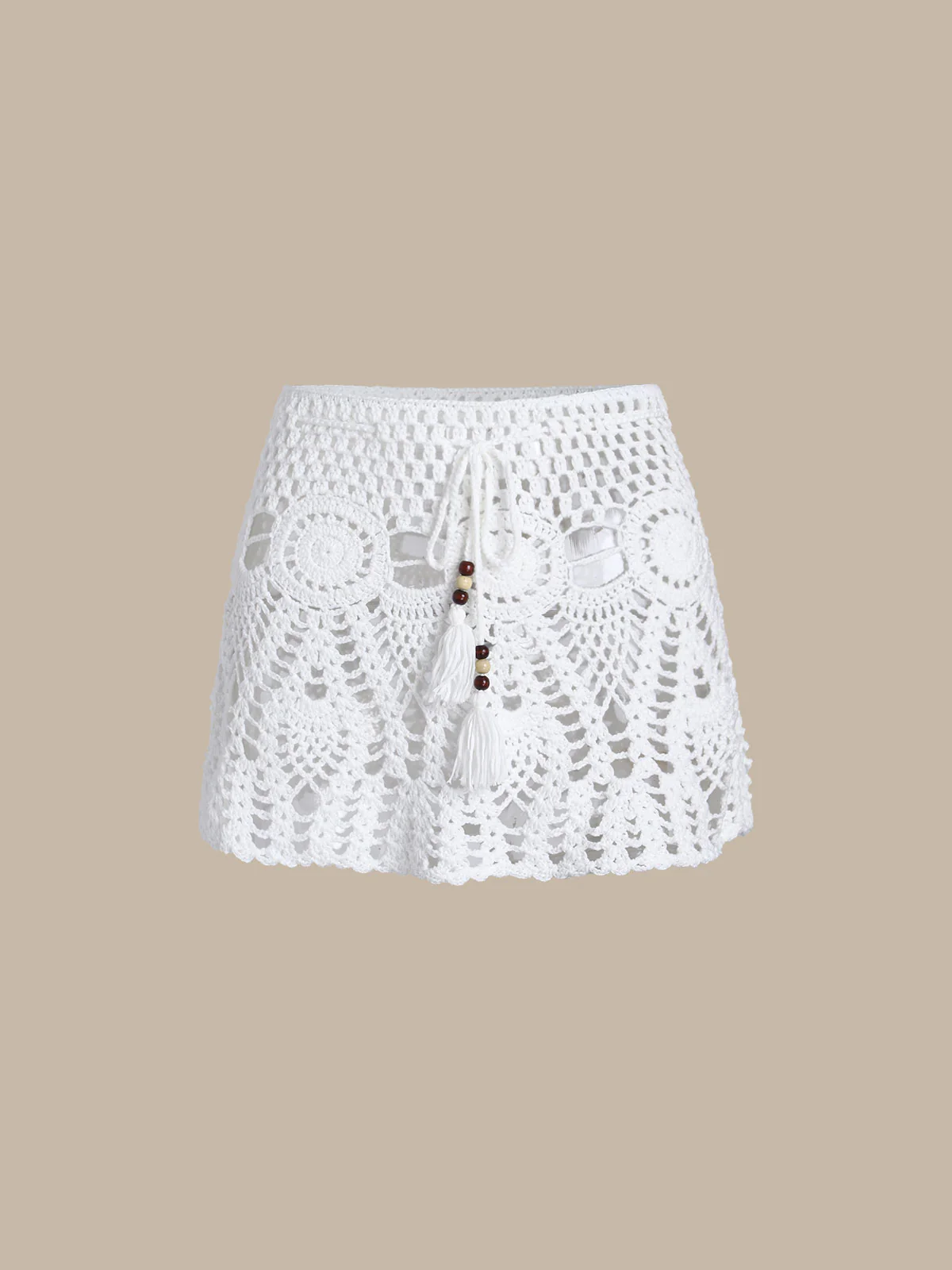 White Crochet Cover-Up Skirt