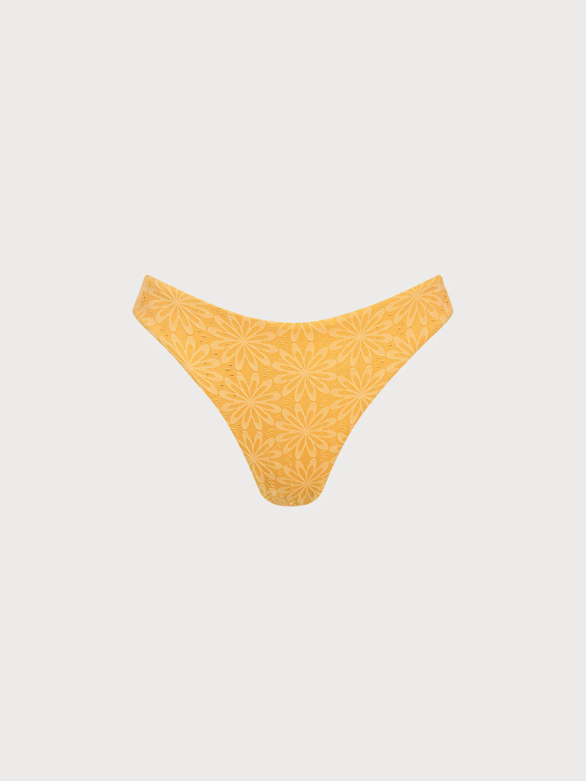 Yellow Jacquard Bikini Bottom