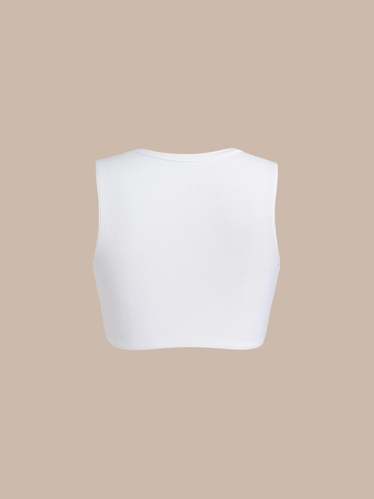 White Round Neck Twist Surf Top