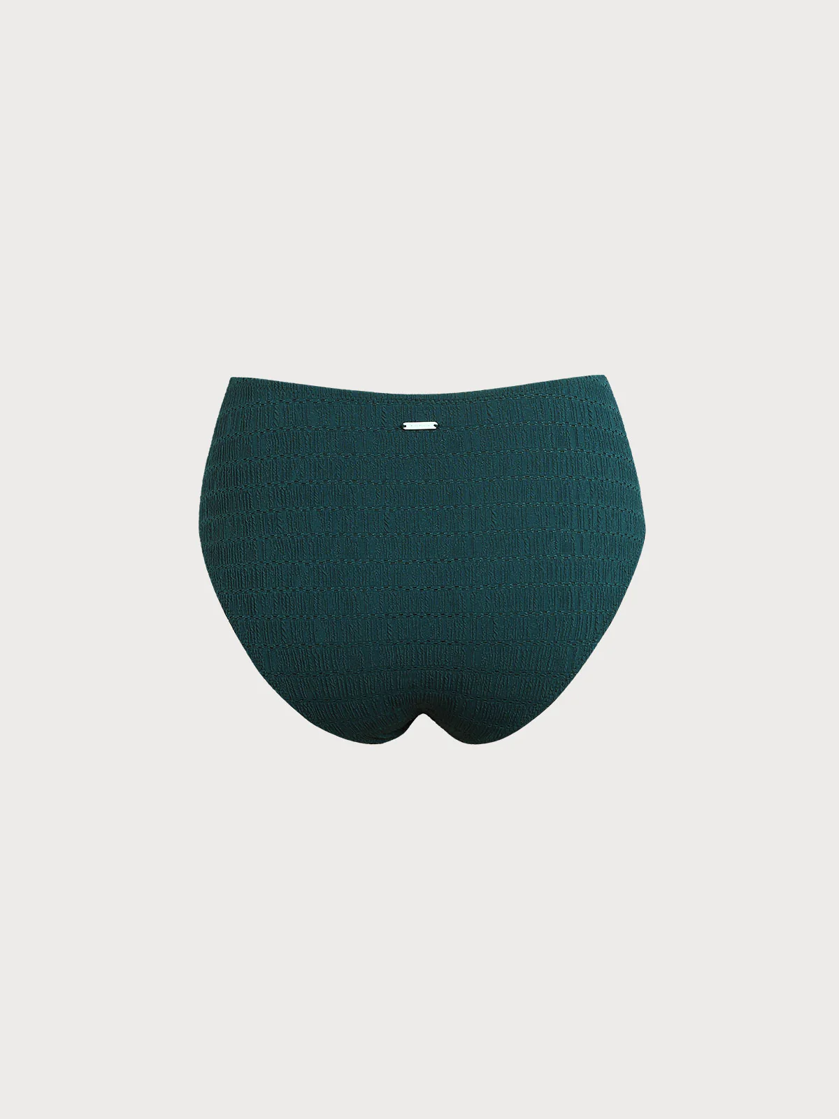 Dark Green Textured High-Waisted Surf Bottom