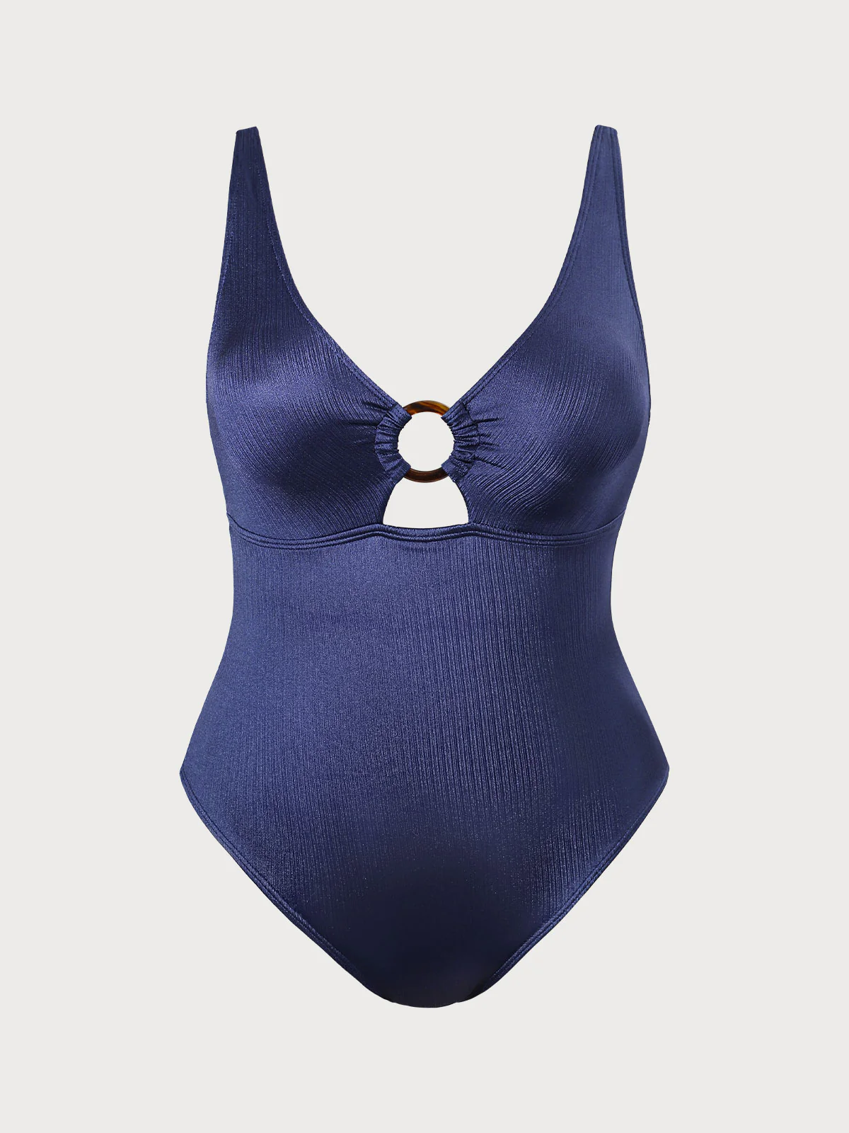Navy O-Ring Plus Size One-Piece Swimsuit