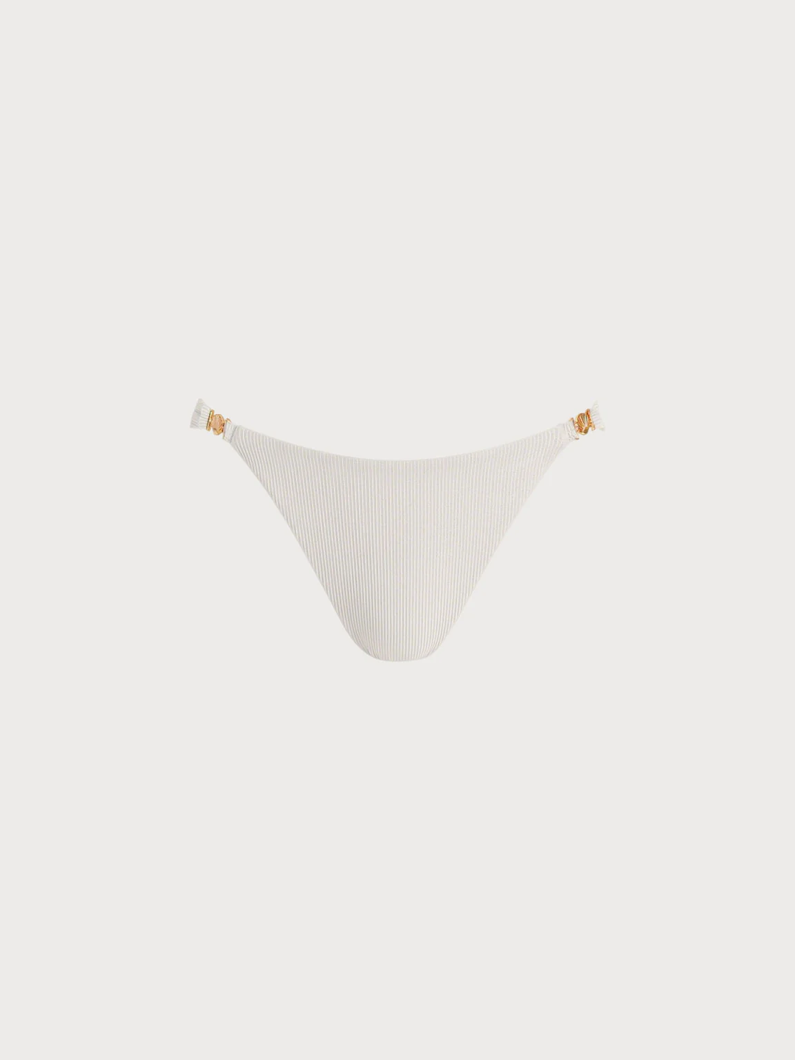 Off White Gold-Accented Bikini Bottom