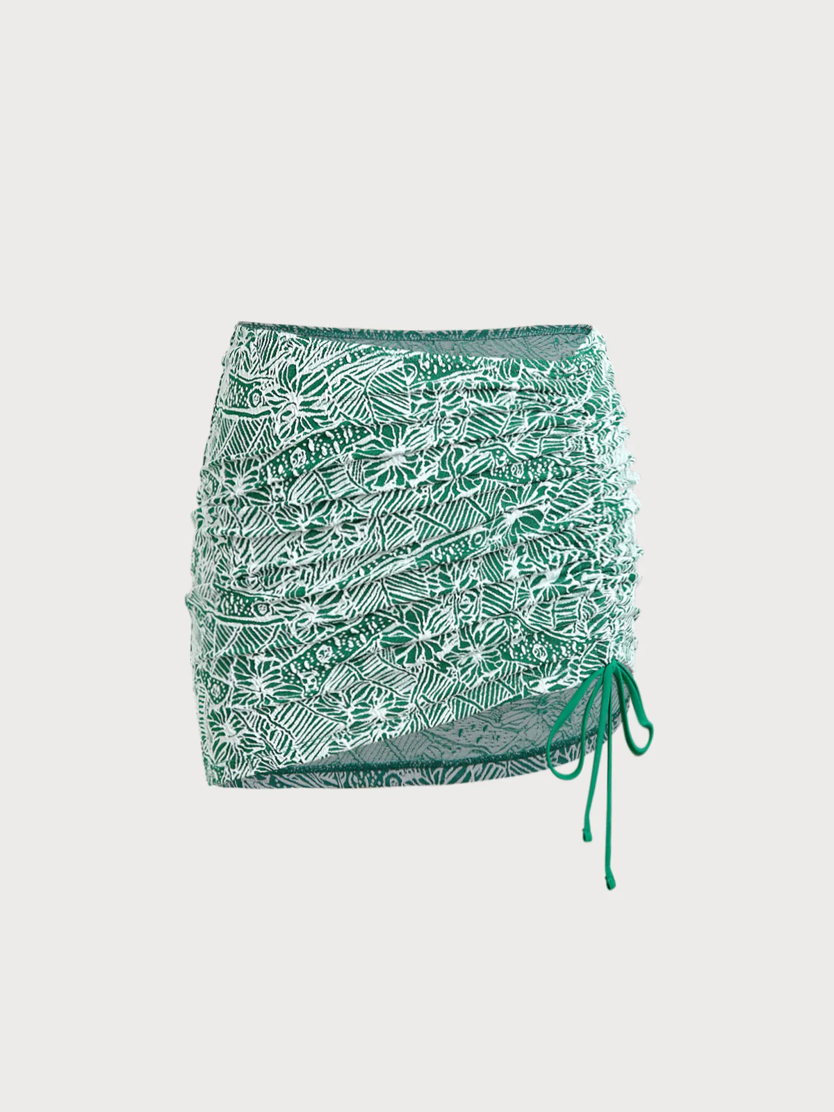Green Textured Cover Up Skirt