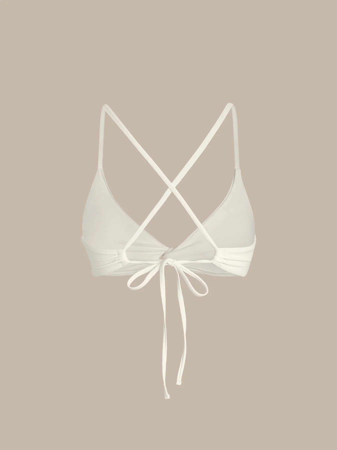 ECONYL® Off White Twist Bikini Top