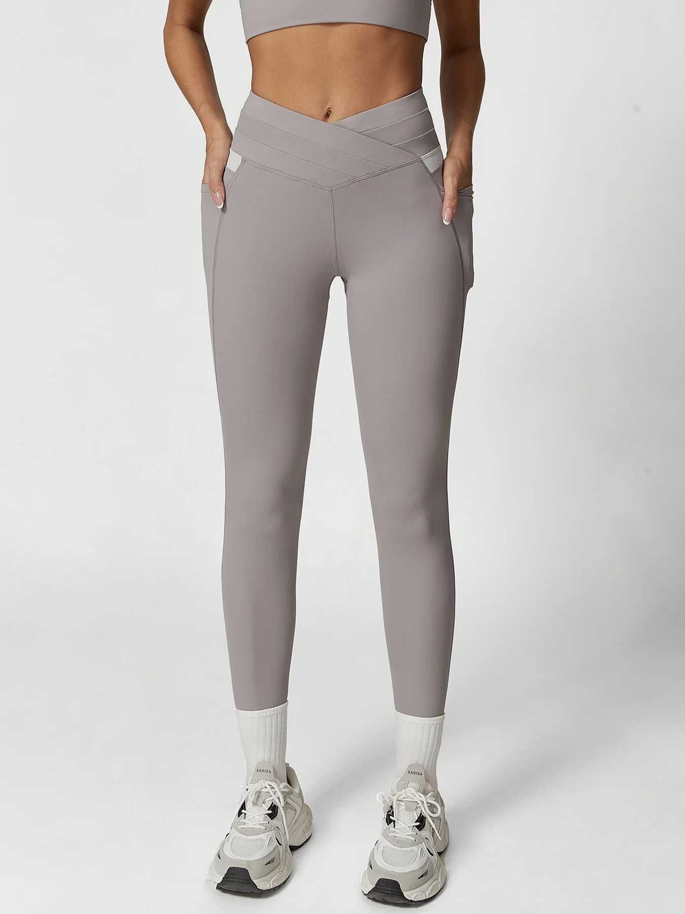 Grey Natural Waisted Leggings 27