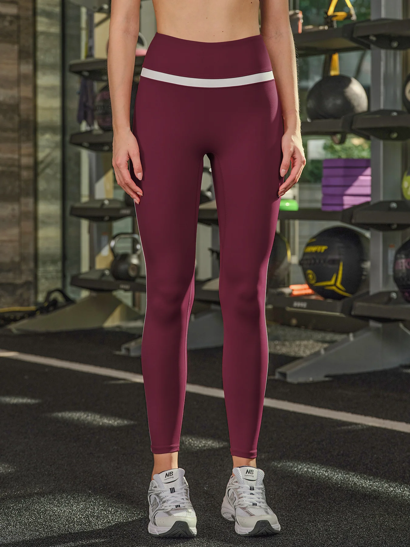 Red Contrast High Waisted Leggings 27