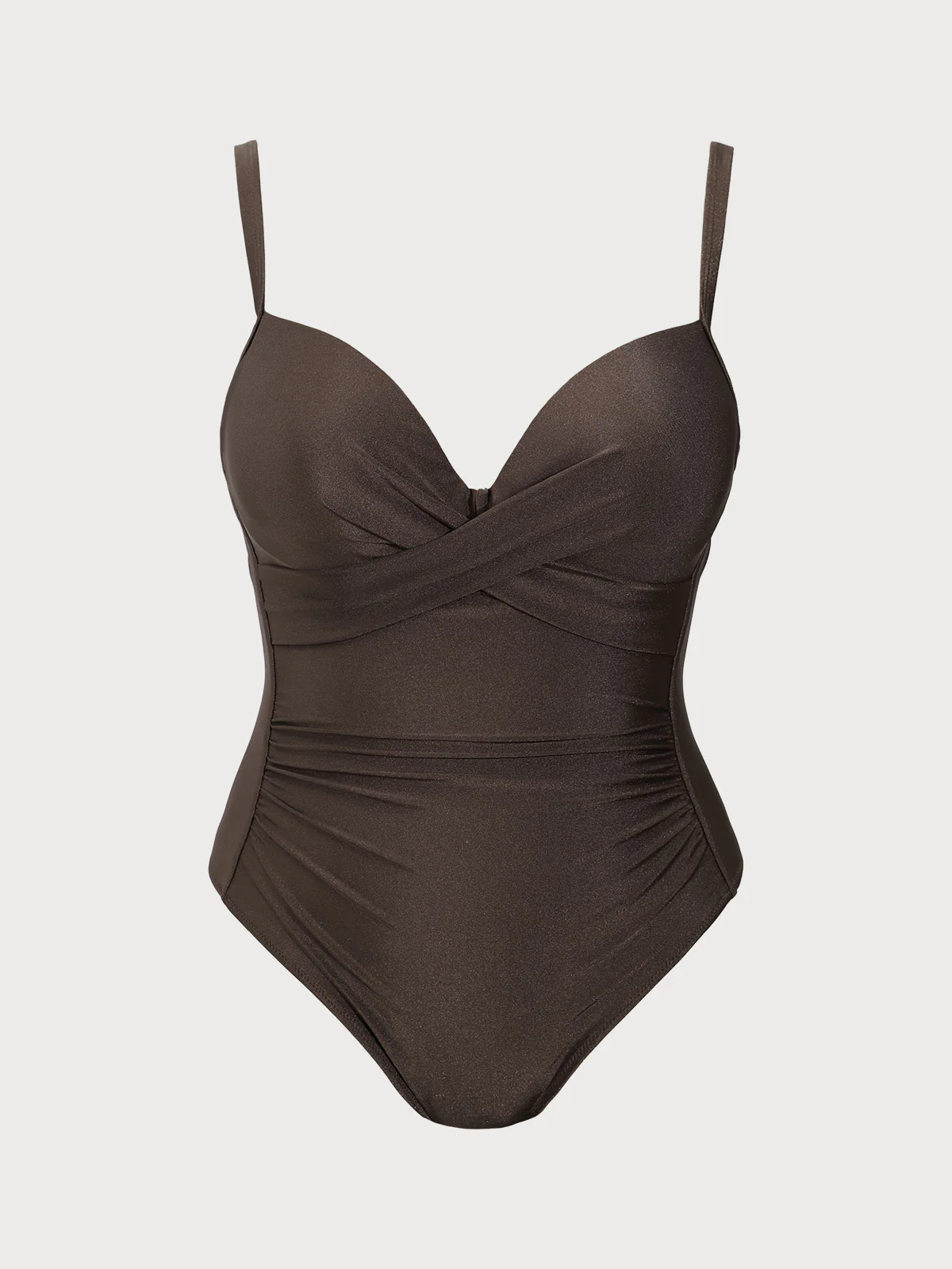 Coffee Twist Plus Size One-Piece Swimsuit
