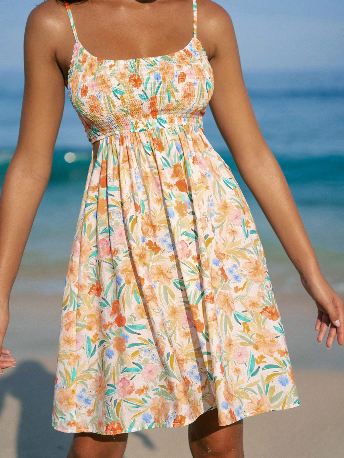 Floral Strap Beach Dress