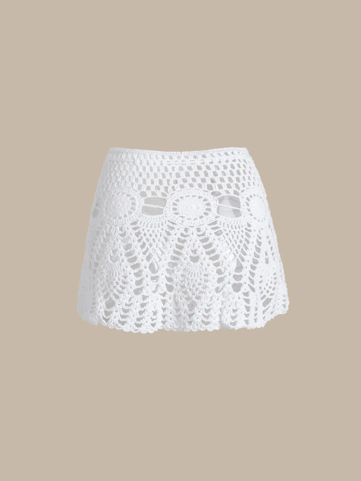 White Crochet Cover-Up Skirt