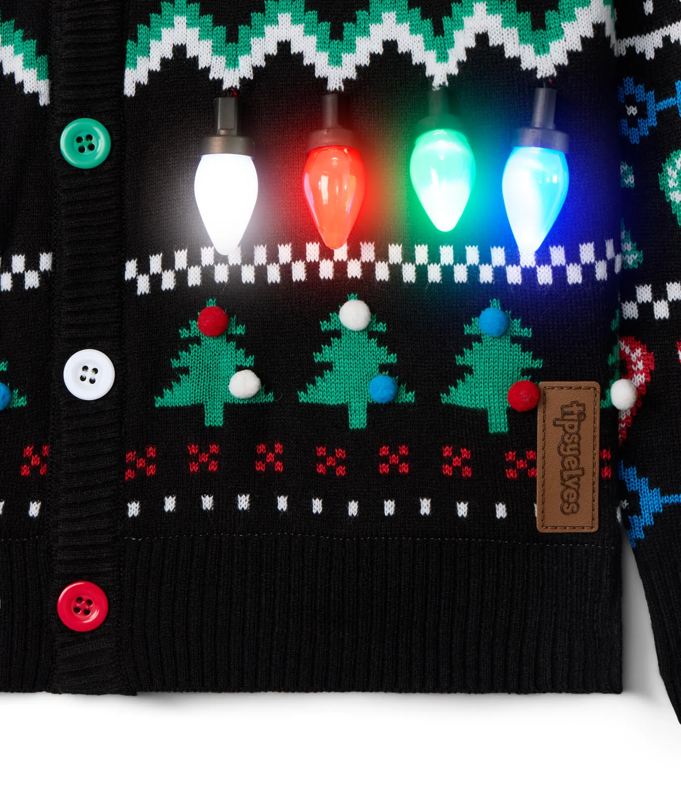 Matching Fair Isle Rudolph Light Up Family Cardigan Sweaters