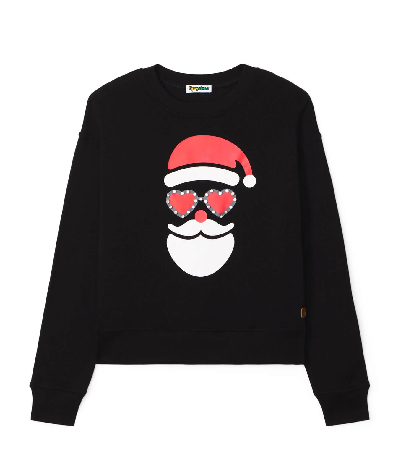 Women's Shimmering Santa Rhinestone Embellished Sweatshirt