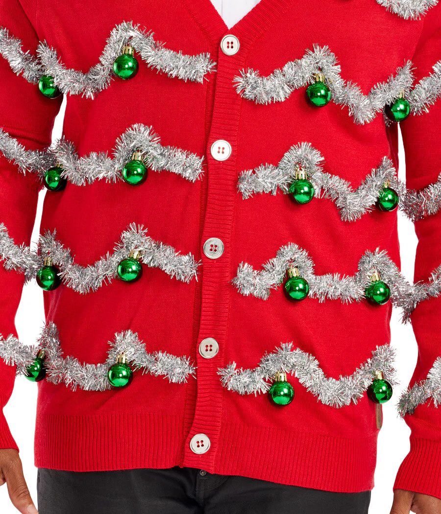 Men's Tinsel Christmas Cardigan Sweater
