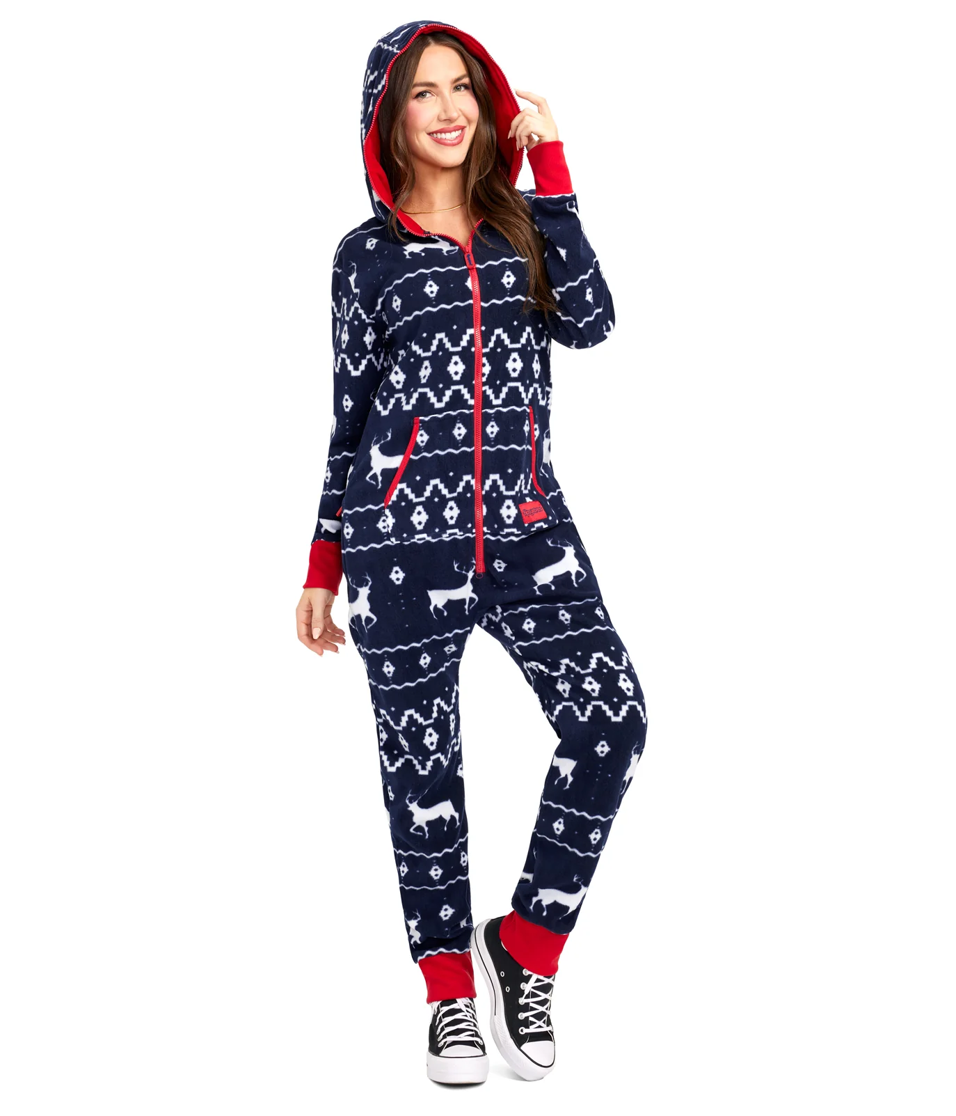 Women's Blue Reindeer Jumpsuit