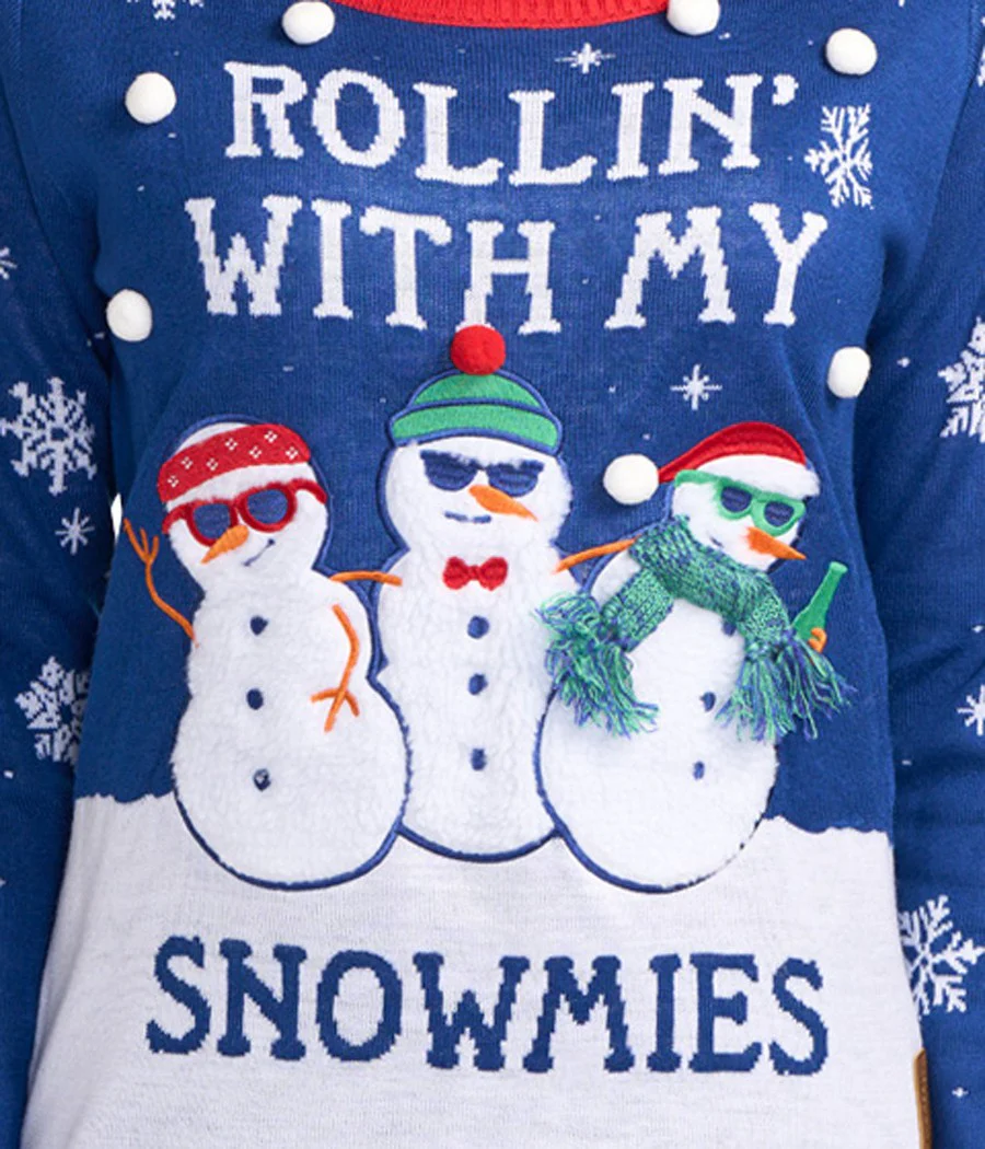 Women's Rollin' With My Snowmies Ugly Christmas Sweater