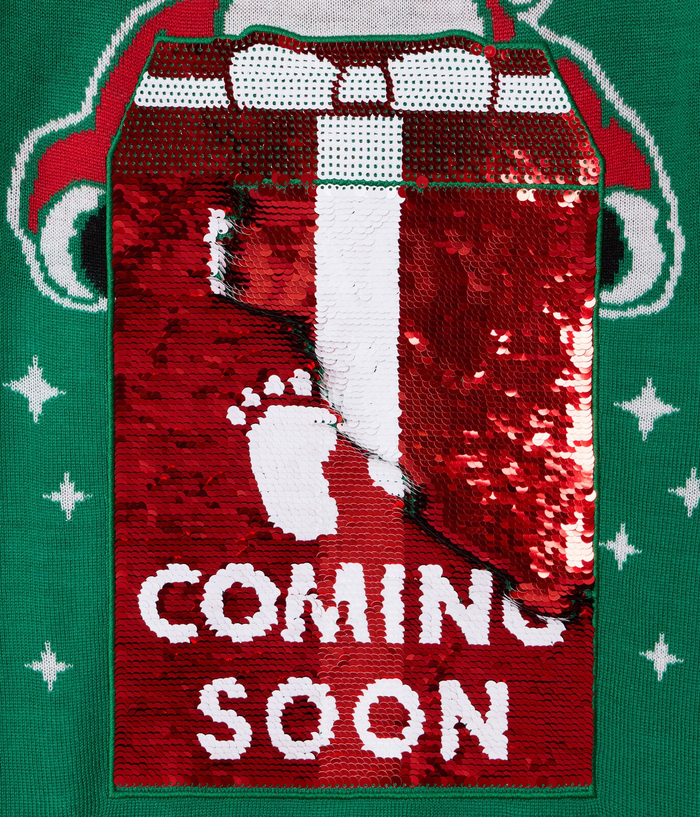 Women's Big Reveal Reversible Sequin Maternity Christmas Sweater
